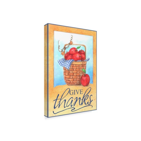 Melinda Hipsher 'Give Thanks Apple Basket' Canvas Art,16x24